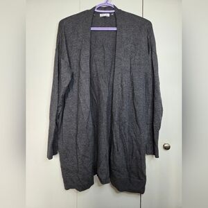 🌷 Reitmans Women's XL R Essentials Dark Gray Open Cardigan Long Sleeve